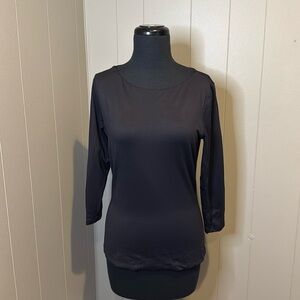 judyp Women’s Small 3/4 Long Sleeve Cropped Shirt Doubled Lined Stretchy